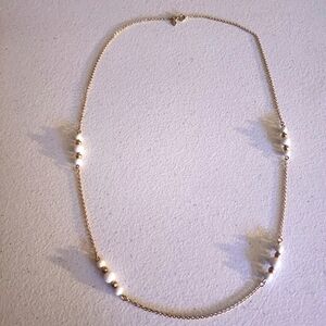 Sarah Coventry White Elegance Vintage 1979 Goldtone And White Beaded Necklace